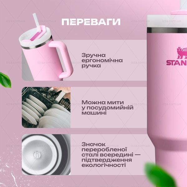 Термочашка Stanley Quencher H2.0 Flowstate 40 oz (1,182 л) Розовая 498-1 фото