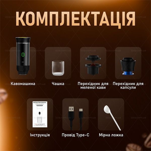 Портативная кофемашина 3 в 1 на аккумуляторе для молотого и капсульного кофе Черная 501-1 фото
