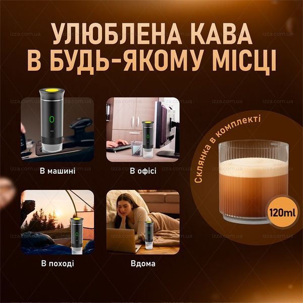 Портативная кофемашина 3 в 1 на аккумуляторе для молотого и капсульного кофе Черная 501-1 фото