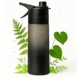 Спортивна пляшка для води з розпилювачем 650 мл Чорна 483-1 фото