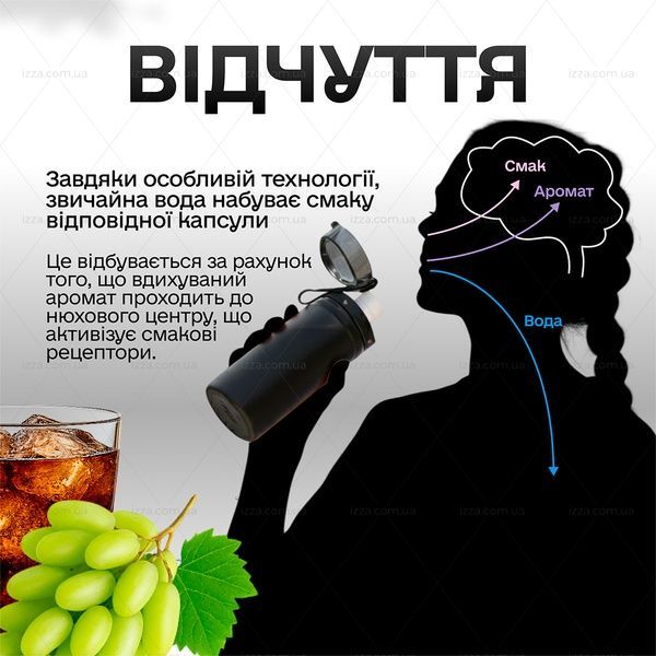 Спортивна пляшка 500 мл, яка змінює смак води з 5 капсулами Чорна 171-1 фото